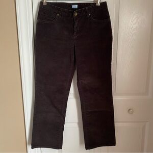Bass Chocolate Brown Corduroy Straight Leg Mid Rise Pants 8 Winter Casual Preppy